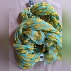 GAP Lemon Print Scarf - Yellow and Blue